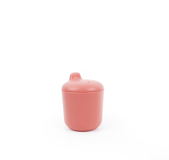 Ekobo Duo Assiette Compartimentée & Gobelet à Bec En Silicone - Coral