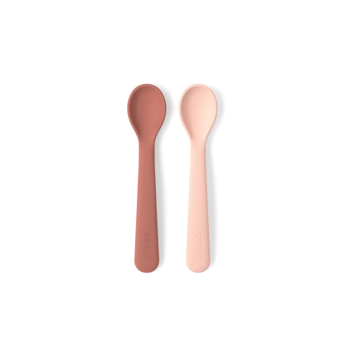 Ekobo Duo Assiette Ventouse & Set De Cuillères - Blush & Terracotta
