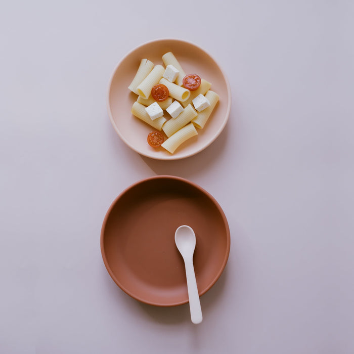 Ekobo Duo Assiette Ventouse & Set De Cuillères - Blush & Terracotta