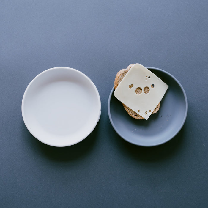 Ekobo Duo Assiette Ventouse & Set De Cuillères - Cloud & Storm