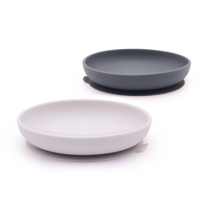 Ekobo Duo Assiette Ventouse & Set De Cuillères - Cloud & Storm