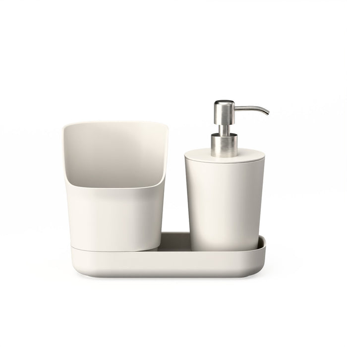 Ekobo Duo Rangement évier & Distributeur à Savon - Off White
