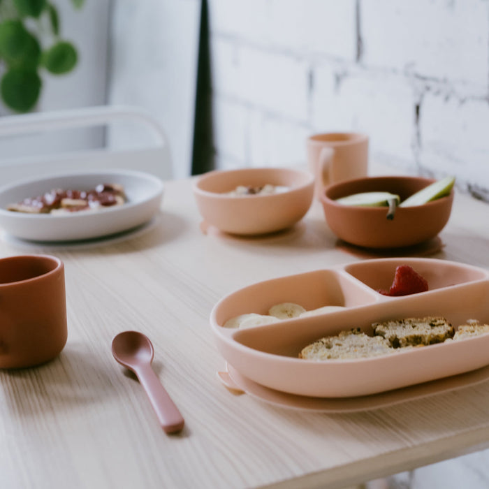 Ekobo Assiette Compartimentée En Silicone - Blush