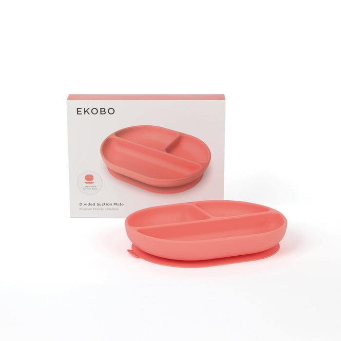 Ekobo Assiette Compartimentée En Silicone - Coral