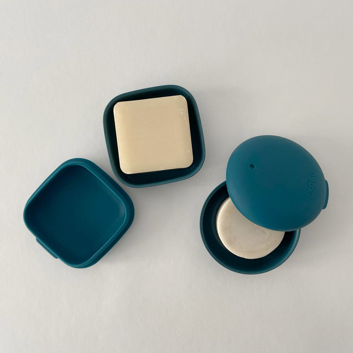 Ekobo Boîte à Savon De Voyage Carrée - Blue Abyss