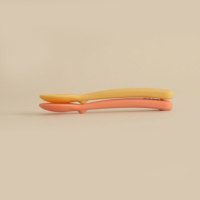 Ekobo Lot De 2 Cuillères En Silicone - Mimosa / Coral