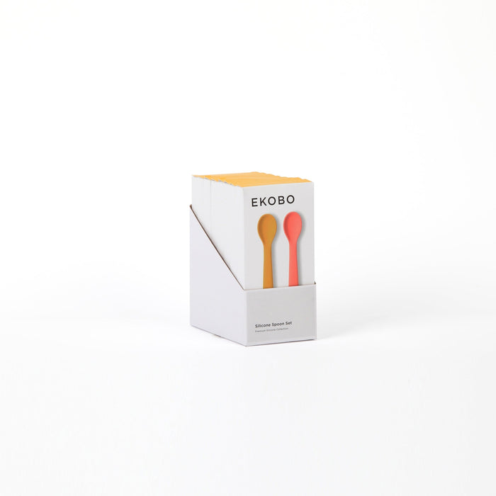 Ekobo Lot De 2 Cuillères En Silicone - Mimosa / Coral