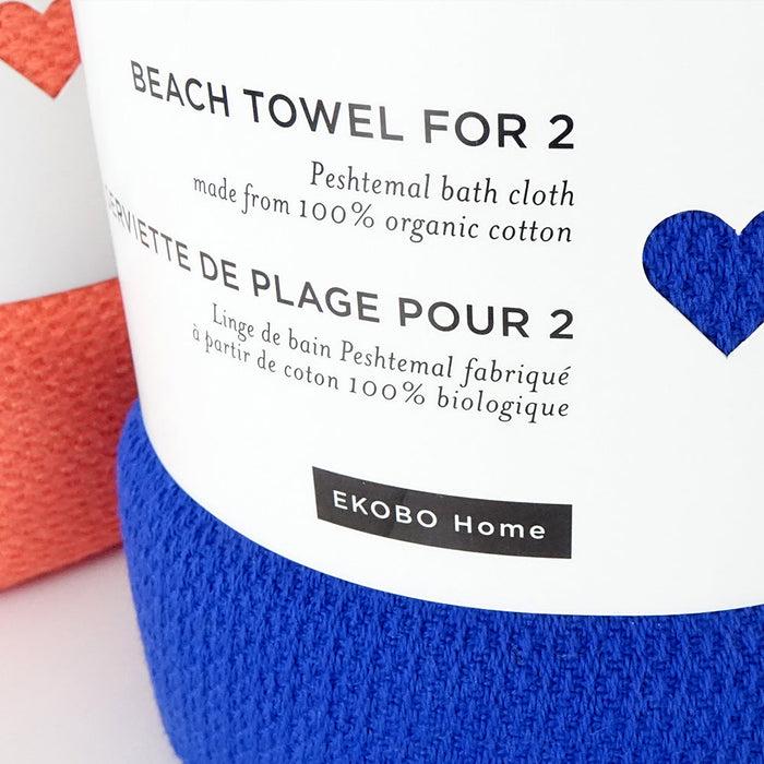 Ekobo Serviette De Plage Pour 2 - Royal Blue