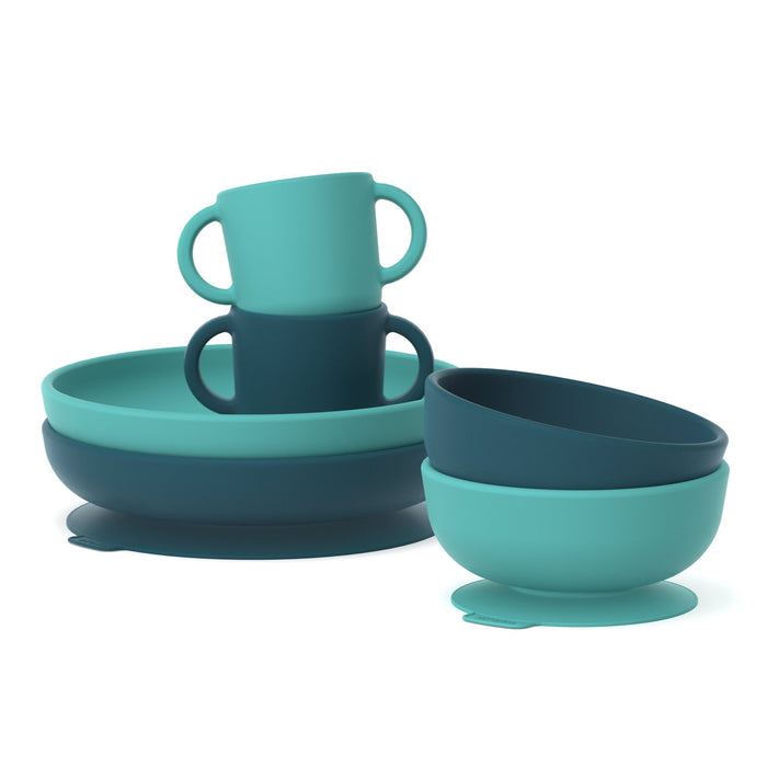 ekobo Kit d'accessoires repas pour bébé - Blue Abyss & Lagoon