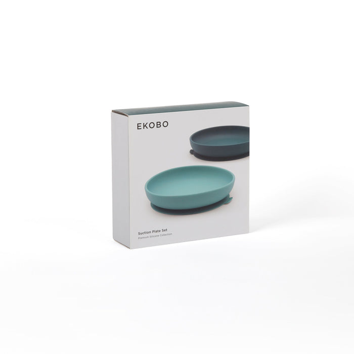 Ekobo Set 2 Assiettes Ventouses En Silicone - Blue Abyss / Lagoon