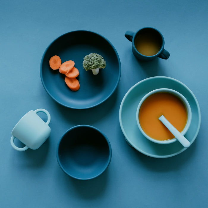 Ekobo Set 2 Assiettes Ventouses En Silicone - Blue Abyss / Lagoon