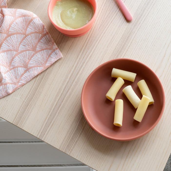 Ekobo Set 2 Assiettes Ventouses En Silicone - Blush / Terracotta