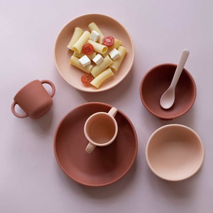 Ekobo Set 2 Assiettes Ventouses En Silicone - Blush / Terracotta