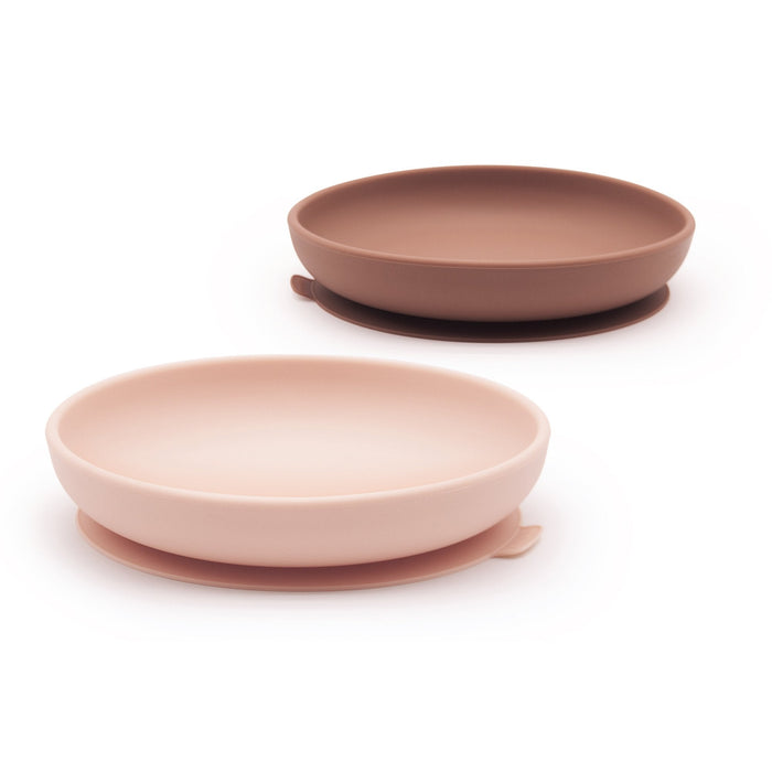 ekobo Set 2 Assiettes ventouses en silicone - Blush / Terracotta