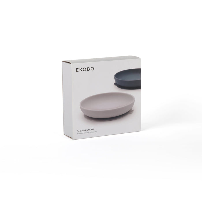 Ekobo Set 2 Assiettes Ventouses En Silicone - Cloud / Storm