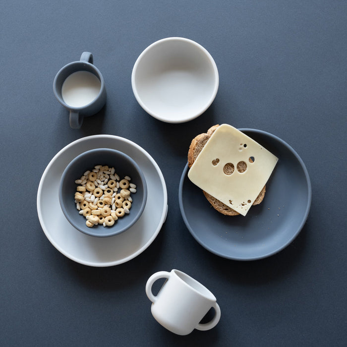 Ekobo Set 2 Assiettes Ventouses En Silicone - Cloud / Storm