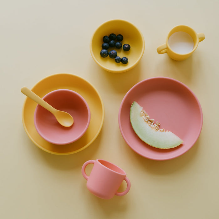 Ekobo Set 2 Assiettes Ventouses En Silicone - Mimosa / Coral