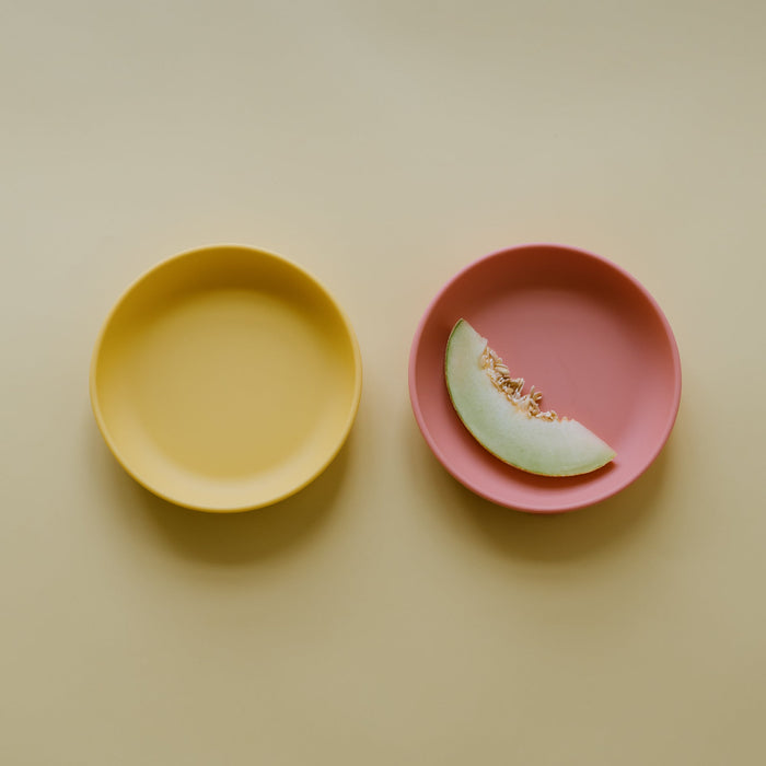 Ekobo Set 2 Assiettes Ventouses En Silicone - Mimosa / Coral