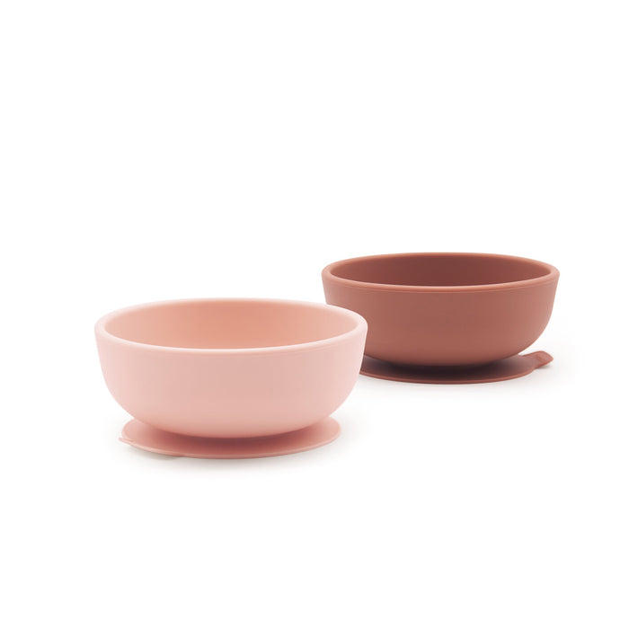 ekobo Set 2 Bols ventouse en silicone - Blush / Terracotta