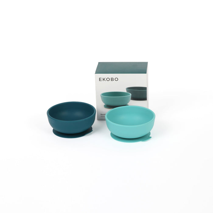 Ekobo Set 2 Bols Ventouses En Silicone - Blue Abyss / Lagoon