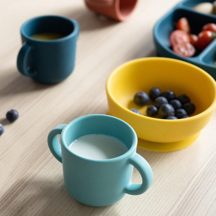 Ekobo Set 2 Tasses D'apprentissage En Silicone - Blue Abyss / Lagoon