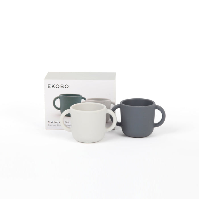 Ekobo Set 2 Tasses D'apprentissage En Silicone - Cloud / Storm