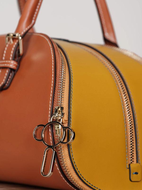 Elba Concept Brown Yellow Bowling Bag