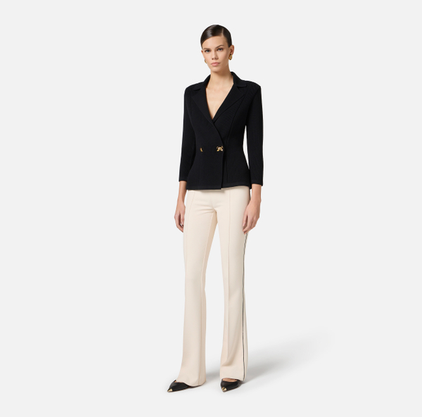 Elisabetta Franchi Blazer En Tricot Avec Nœuds Bijoux