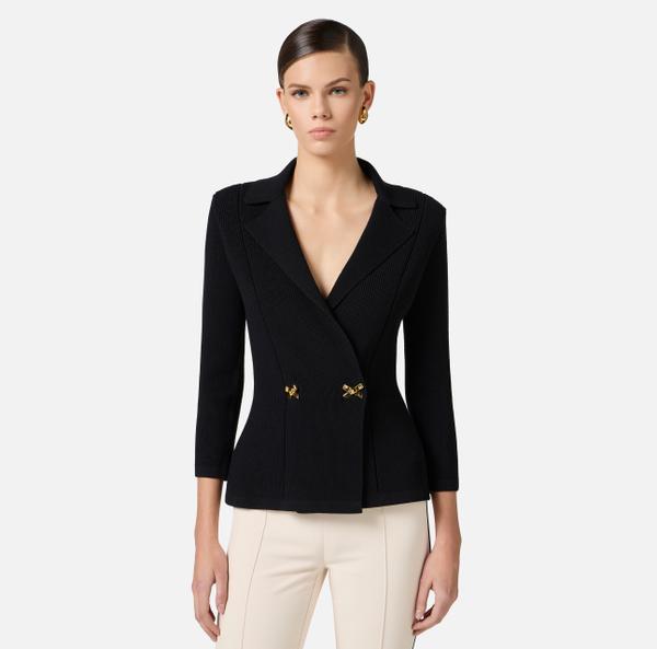 Elisabetta Franchi Blazer En Tricot Avec Nœuds Bijoux