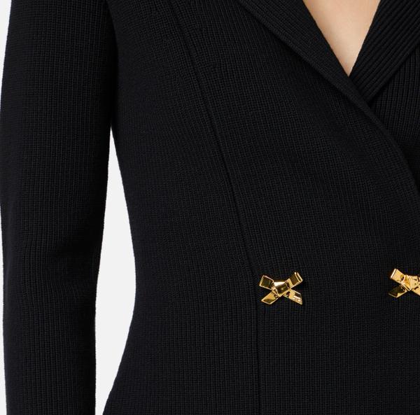 Elisabetta Franchi Blazer En Tricot Avec Nœuds Bijoux