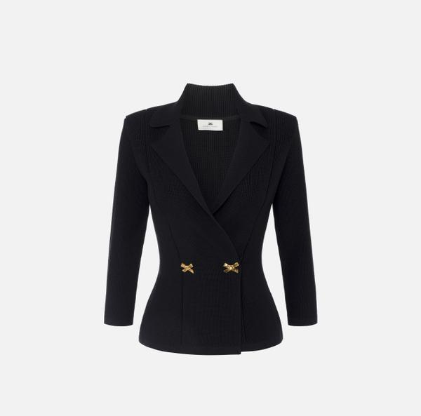 elisabetta franchi Blazer en tricot avec nœuds bijoux