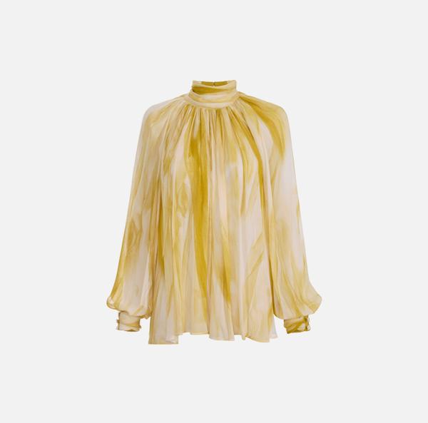elisabetta franchi Blouse en crépon avec imprimé tulle et nœuds