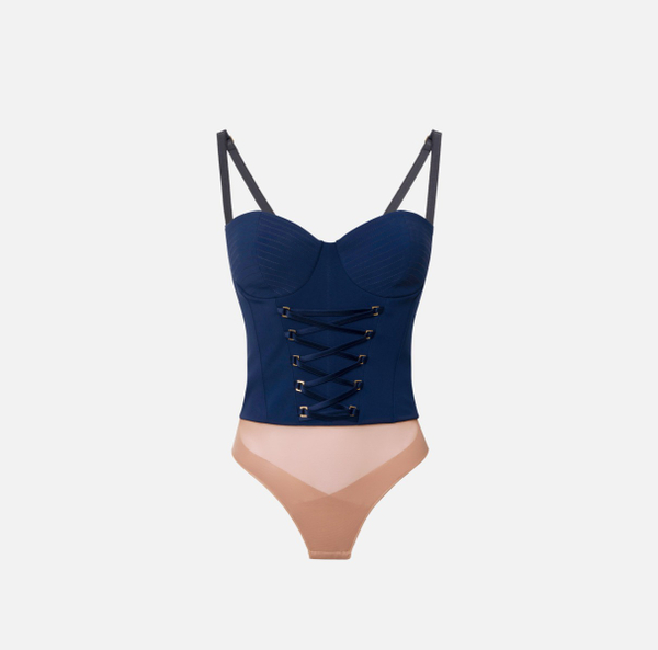 elisabetta franchi Body en crêpe avec lacets croisés