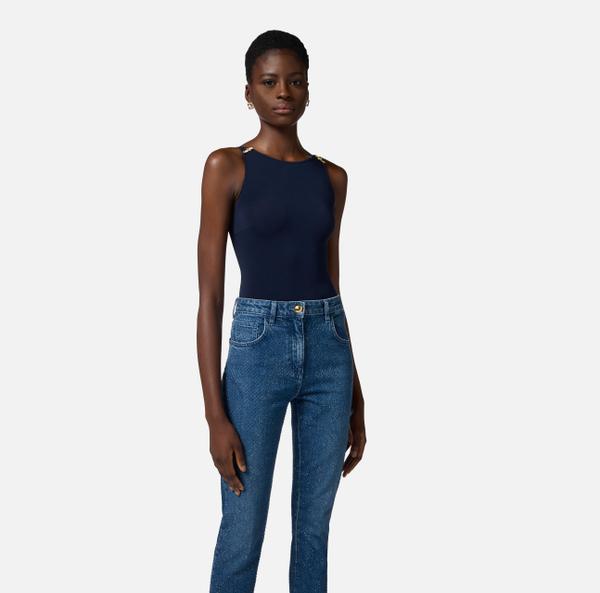 Elisabetta Franchi Body En Jersey Avec Détails Bijou