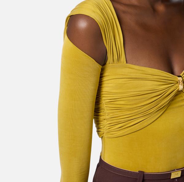 Elisabetta Franchi Body En Jersey Cupro Avec Détail Bijou