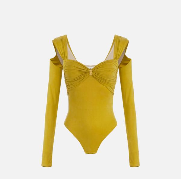 elisabetta franchi Body en jersey cupro avec détail bijou