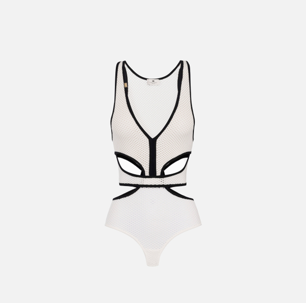 elisabetta franchi Body en point filet avec découpes