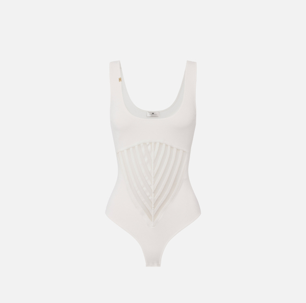 elisabetta franchi Body en viscose avec transparences