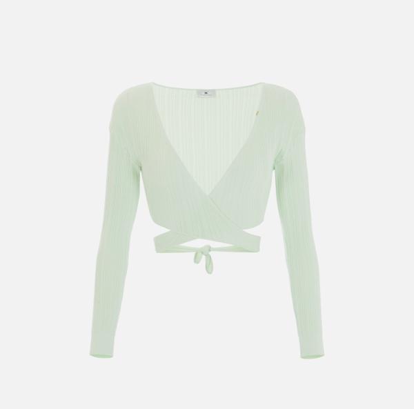 elisabetta franchi Boléro en tricot avec broderies ajourées