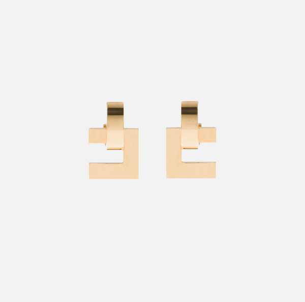 elisabetta franchi Boucle D'Oreille Logo Géométrique