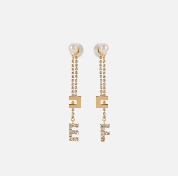elisabetta franchi Boucles d'oreilles chaîne strass cristal