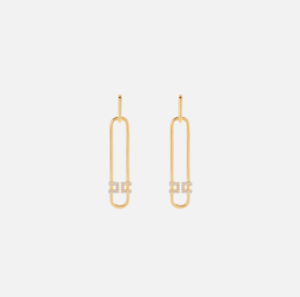 elisabetta franchi Boucles d'oreilles en laiton avec logo et strass