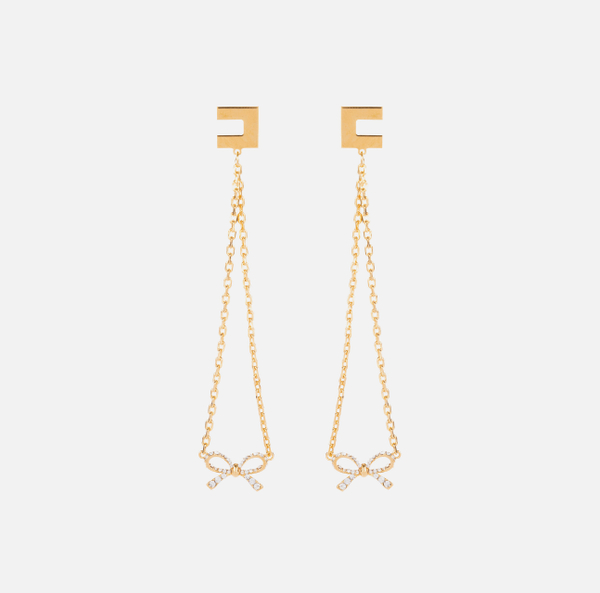 elisabetta franchi Boucles d’oreilles pendentifs avec nœud en strass