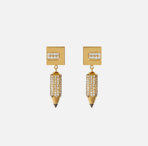elisabetta franchi Boucles d'oreilles strass forme crayon