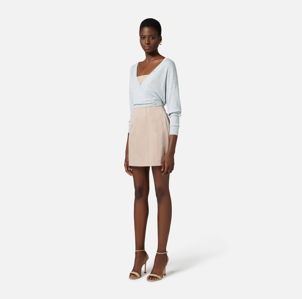 Elisabetta Franchi Cardigan En Tricot Avec Broderies Ajourées