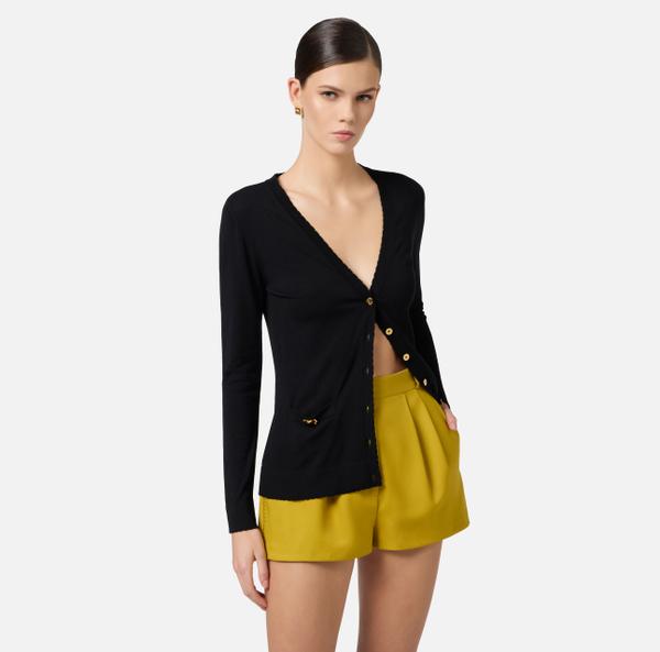 Elisabetta Franchi Cardigan En Tricot Avec Nœuds Bijou