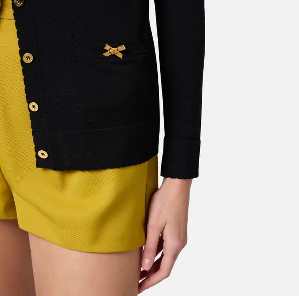 Elisabetta Franchi Cardigan En Tricot Avec Nœuds Bijou