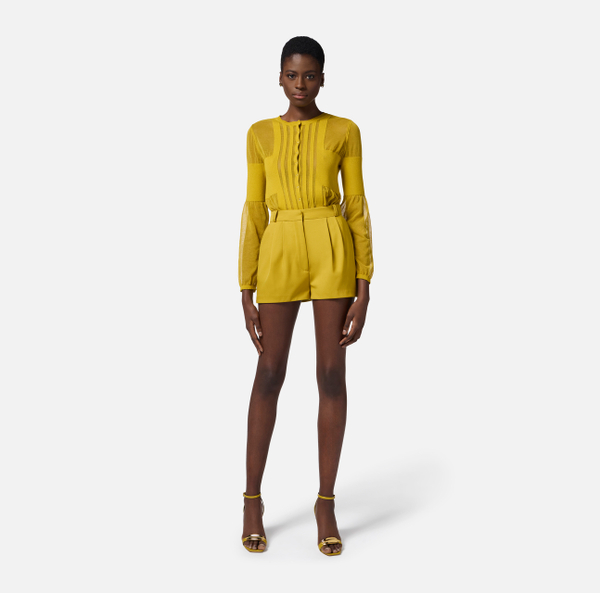 Elisabetta Franchi Cardigan En Tricot Avec Transparences