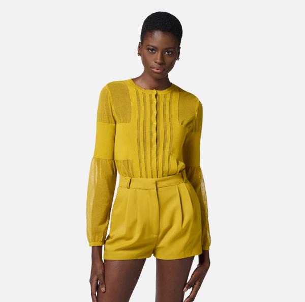 Elisabetta Franchi Cardigan En Tricot Avec Transparences