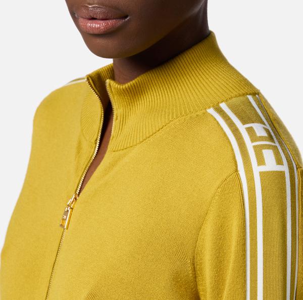 Elisabetta Franchi Cardigan En Viscose Avec Bandes Contrastées